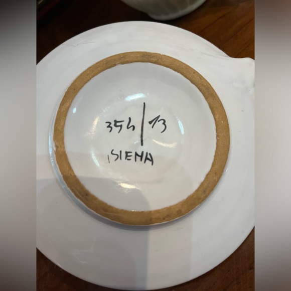 Siena Italian Hand Painted Ceramic Looped Candlestick Holder Decor - Picture 8 of 8